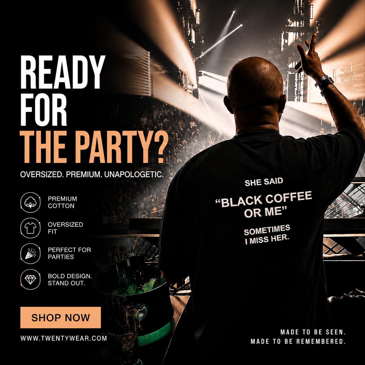 Black Coffe Tshirt Oversize