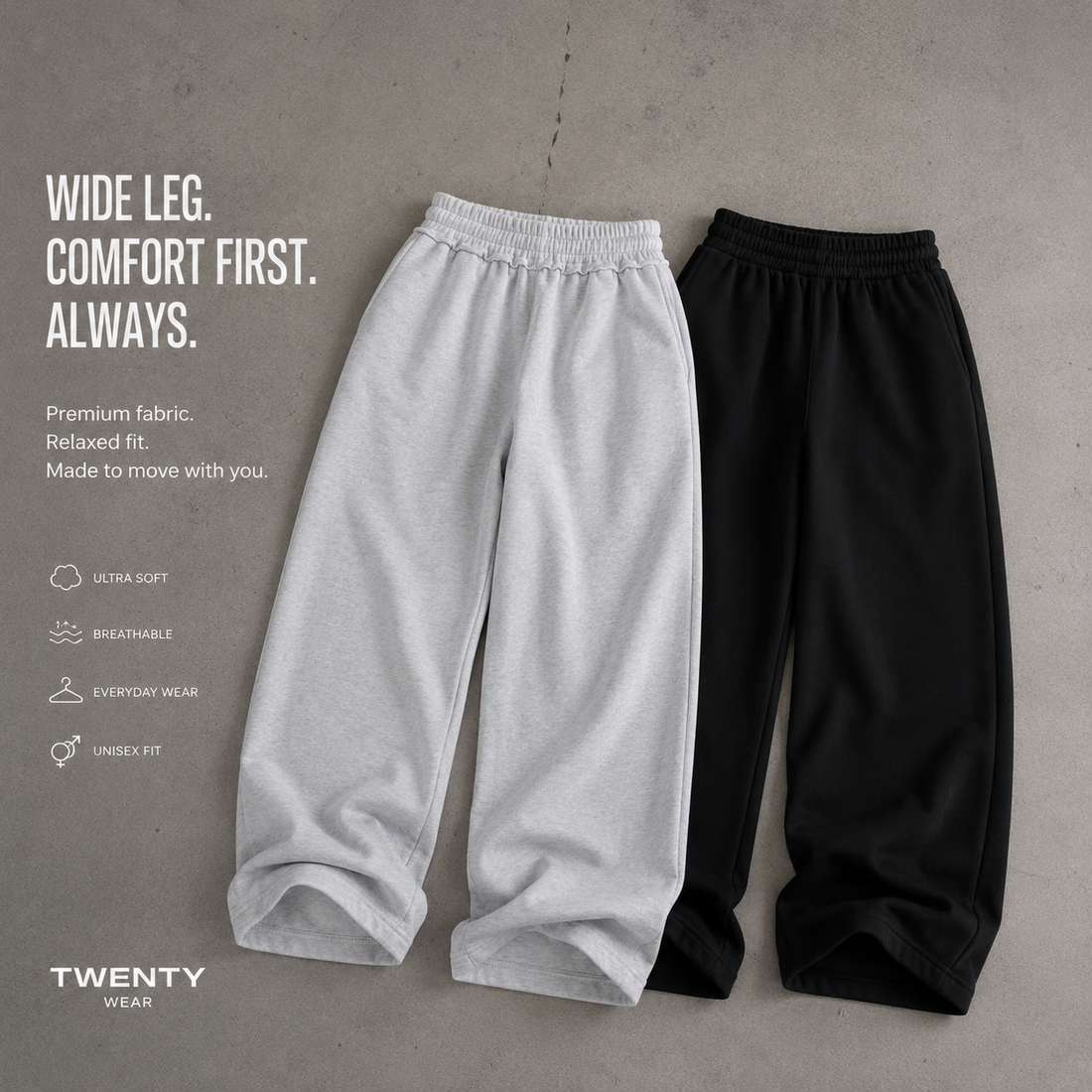Sweatpants Men Wide leg